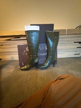 Jeffrey Campbell Olive Green Knee High Boots Size 8